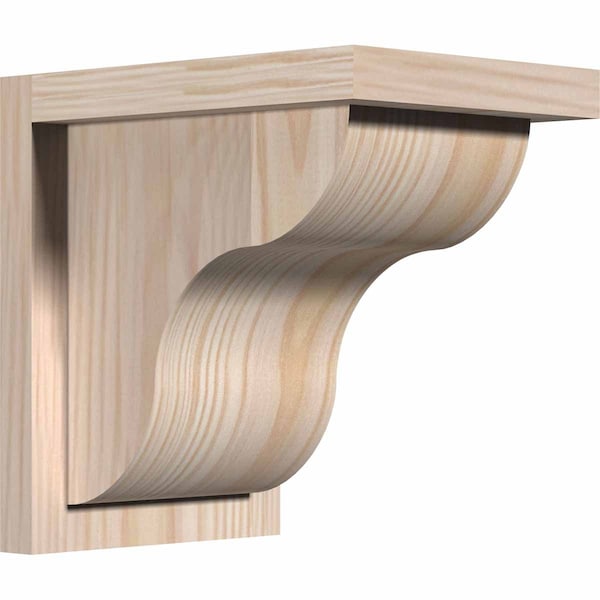 Ekena Millwork Carmel Smooth Corbel w/Backplate, Douglas Fir, 7 1/2"W x 10"D x 10"H COR08X10X10CAR01SDF - main